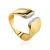 Magnificent Gold Plated Open Ring With Crystals, Ring Size: 6.5 / 17, image 