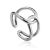 Split Silver Ring The ICONIC, Ring Size: Adjustable, image 