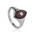 Silver Diamond Ring With Red Enamel The Heritage, Ring Size: 10 / 20, image 