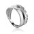 Textured Silver Band Ring With Crystals, Ring Size: 6.5 / 17, image 
