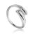 Silver Spiral Tension Ring With Crystals, Ring Size: 6.5 / 17, image 