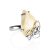 Handcrafted Silver Adjustable Ring With Mammoth Tusk The Era, Ring Size: Adjustable, image 