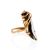Smoky Quartz Gold Plated Silver Ring The Serenade, Ring Size: Adjustable, image 