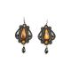 Ornate Textile Drop Earrings With Amber And Glass Beads The India, image 