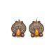 Braided Textile Earrings With Amber And Crystals The India, image 