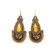 Ornate Braided Drop Earrings With Amber And Crystals The India, image 