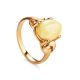 Butterscotch Amber Ring In Gold-Plated Silver The Prussia, Ring Size: 13 / 22, image 