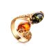 Multicolor Amber Ring In Gold-Plated Silver The Casablanca, Ring Size: 8.5 / 18.5, image 