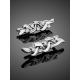 Refined Silver Climber Earrings With Crystals, image , picture 2