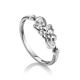 Silver Floral Ring With Crystals, Ring Size: 6 / 16.5, image 