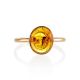 Chic Amber Gold Ring With Insect Inclusion The Clio, Ring Size: 6.5 / 17, image , picture 3