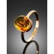 Chic Amber Gold Ring With Insect Inclusion The Clio, Ring Size: 6.5 / 17, image , picture 2