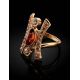 Amber Ring In Gold With Champagne Crystals The Raphael, Ring Size: 5 / 15.5, image , picture 2