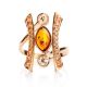 Amber Ring In Gold With Champagne Crystals The Raphael, Ring Size: 4 / 15, image , picture 3