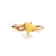 Refined Golden Ring With Honey Amber, Ring Size: 8 / 18, image , picture 6