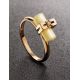 Golden Amber Ring With Cylindrical Cut Amber And Crystal The Scandinavia, Ring Size: 8 / 18, image , picture 2