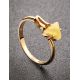 Refined Golden Ring With Honey Amber, Ring Size: 8 / 18, image , picture 2