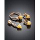 Refined Golden Ring With Honey Amber, Ring Size: 8 / 18, image , picture 5