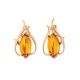 Floral Earrings With Cognac Amber The Tulip, image 