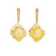 Statement Golden Dangle Earrings With Honey Amber The Picasso, image 