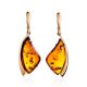 Classy Golden Dangle Earrings With Amber The Palladio, image 