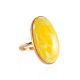 Amazing Golden Ring With Cloudy Amber, Ring Size: 7 / 17.5, image 