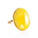 Golden Ring With Luminous Baltic Amber, Ring Size: 9.5 / 19.5, image 