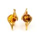 Cognac Amber In Gold Earrings The Aldebaran, image 