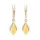 Adorable Golden Dangles With Natural Amber The Snowdrop, image 