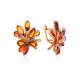 Cognac Amber Earrings In Gold The Dahlia, image 