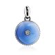 Round Silver Pendant With Diamond And Enamel The Heritage, image 