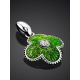 Enamel Clover Shaped Pendant With Crystal The Heritage, image , picture 2
