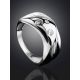Sleek Silver Band Ring With Crystals, Ring Size: 8.5 / 18.5, image , picture 2