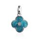 Shimmering Blue Enamel Pendant With Crystal The Heritage, image 