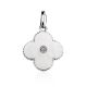 White Enamel Floral Pendant With Diamond The Heritage, image 