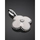 White Enamel Floral Pendant With Diamond The Heritage, image , picture 2