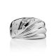 Glossy Silver Band Ring With Crystals, Ring Size: 7 / 17.5, image , picture 3