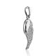 Silver Wing Shaped Pendant With Crystals, image , picture 3