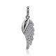 Silver Wing Shaped Pendant With Crystals, image 