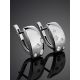 Sleek Silver Earrings With Crystals, image , picture 2