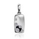 Sleek Silver Pendant With Crystals, image 