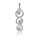 Adorable Silver Pendant With Crystals, image 