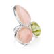 Pink & Green Cluster Cocktail Ring The Bella Terra, Ring Size: 11 / 20.5, image 