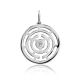 Round Labyrinth Design Silver Pendant The Enigma, image 