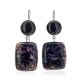 Purple Marble Effect Drop Cocktail Earrings The Bella Terra, image , picture 3
