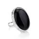 Dramatic Black Round Stone Cocktail Ring The Bella Terra, Ring Size: 8 / 18, image 