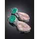 Statement ​Amazonite and Rose Quartz​ Drop Cocktail Earrings The Bella Terra, image , picture 2
