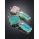 Cute Green & Pink Mismatched Drop Earrings The Bella Terra, image , picture 2