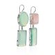 Cute Green & Pink Mismatched Drop Earrings The Bella Terra, image 