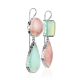 Gorgeous Rose Pink & Mint Green Drop Cocktail Earrings The Bella Terra, image 